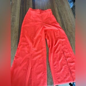 High waisted red/coral pants